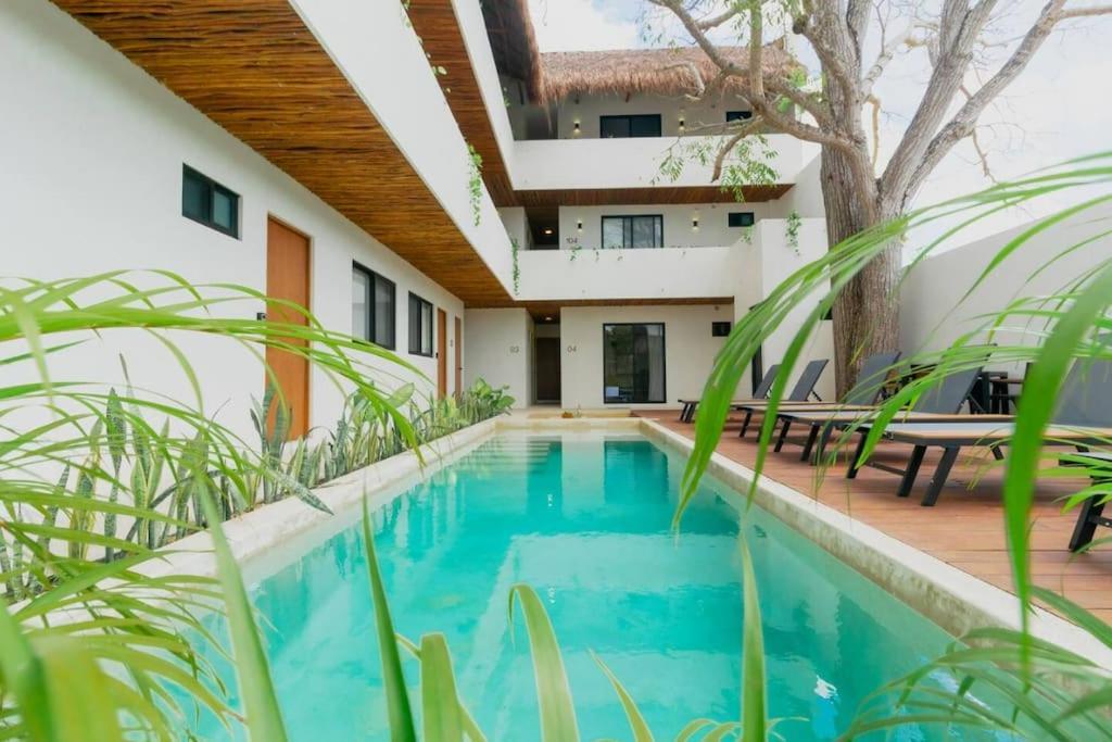 Cozy Apartment With Pool In Bacalar Center Eksteriør bilde