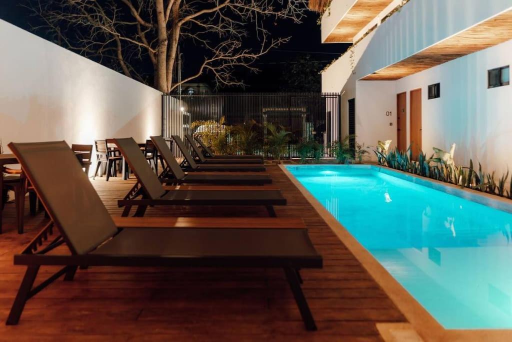 Cozy Apartment With Pool In Bacalar Center Eksteriør bilde